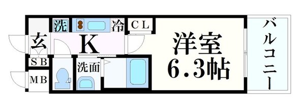 神戸駅 徒歩15分 13階の物件間取画像